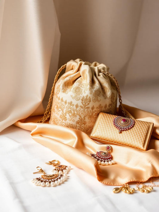 Embroidered potli clutch