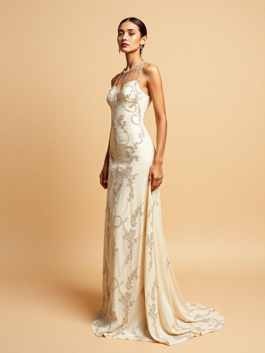 Beaded evening gown