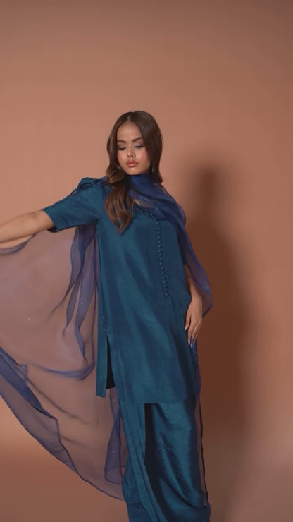 Navy Blue Farshi
