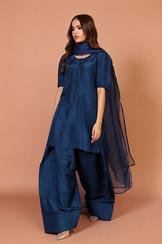 Navy Blue Farshi