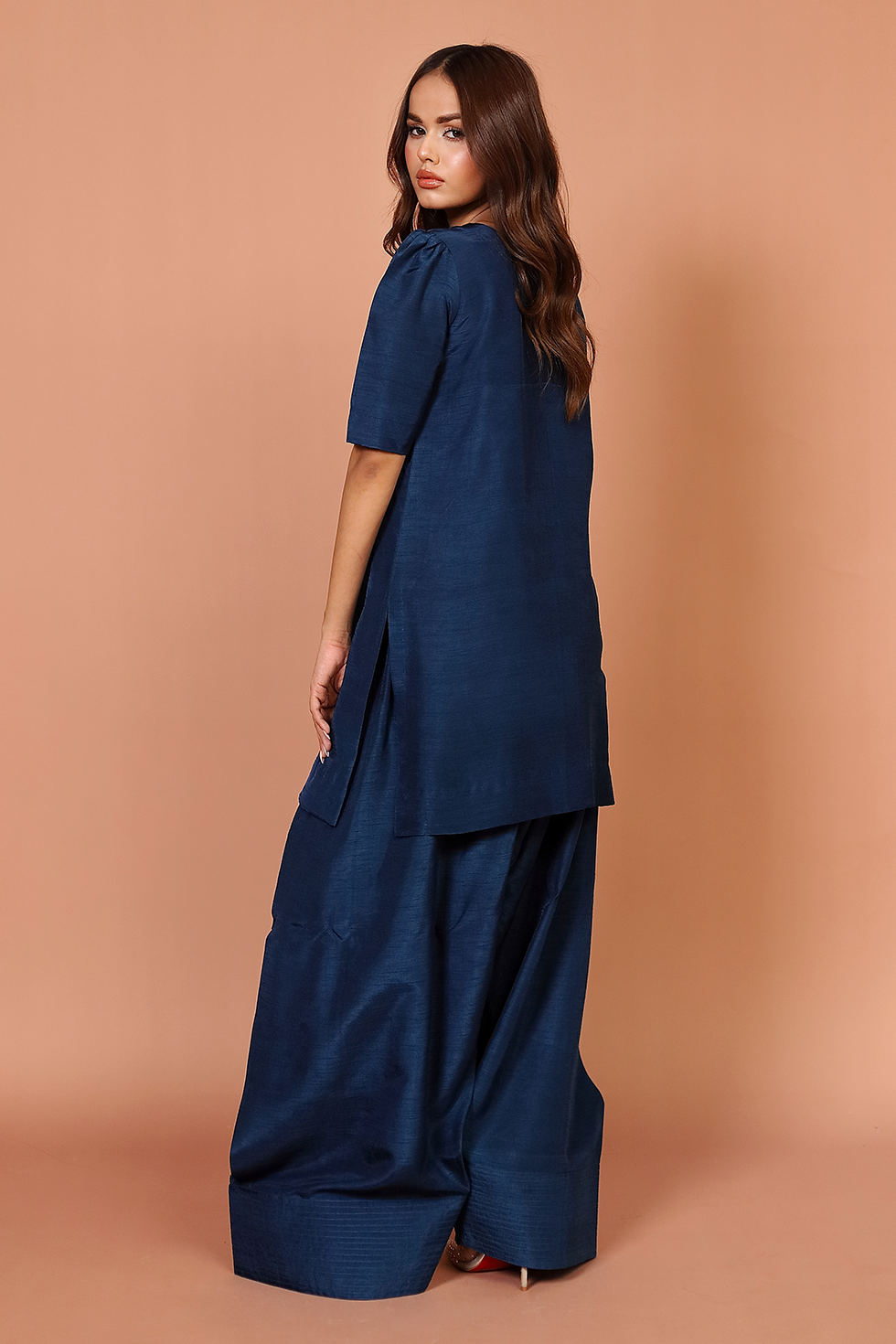 Navy Blue Farshi