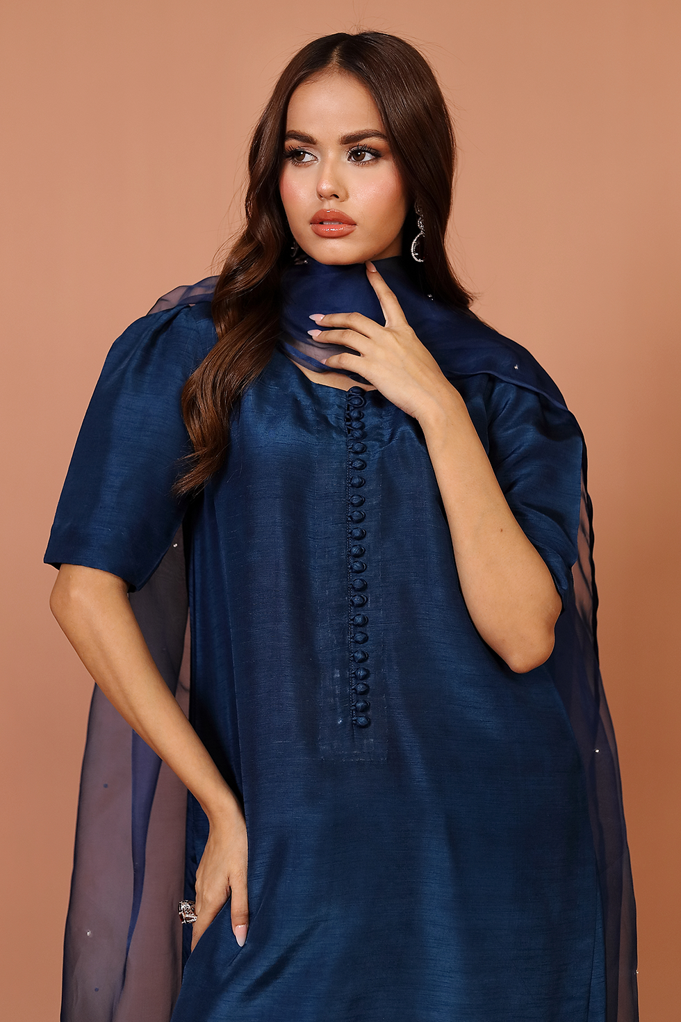 Navy Blue Farshi
