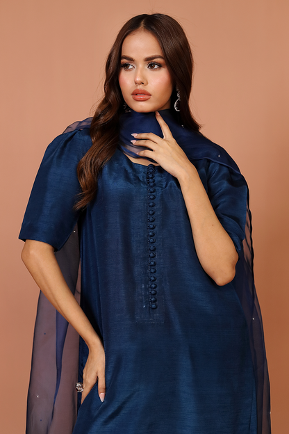 Navy Blue Farshi
